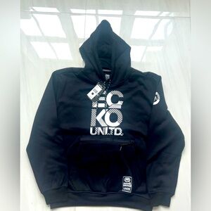 New Men’s ECKO UNLTD Black & White Warm Hoodie Size L with tags MSRP $46